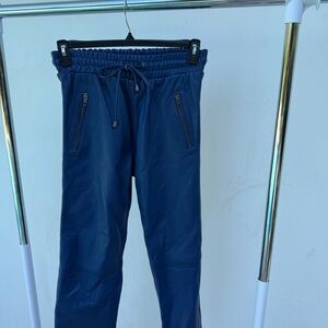 90s Blue Leather Joggers Size 30 XS